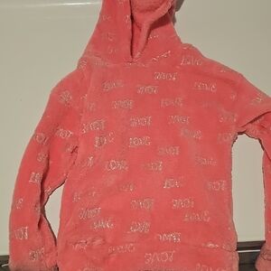 Cozy Pink Hoodie with Love Embroidery